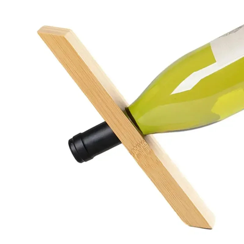 Bamboo Product Balance Red Wine Rack Single Wine Bottle Stand Decor Creative Wine Bottle Rack Display Stand Decoration Oasis Select
