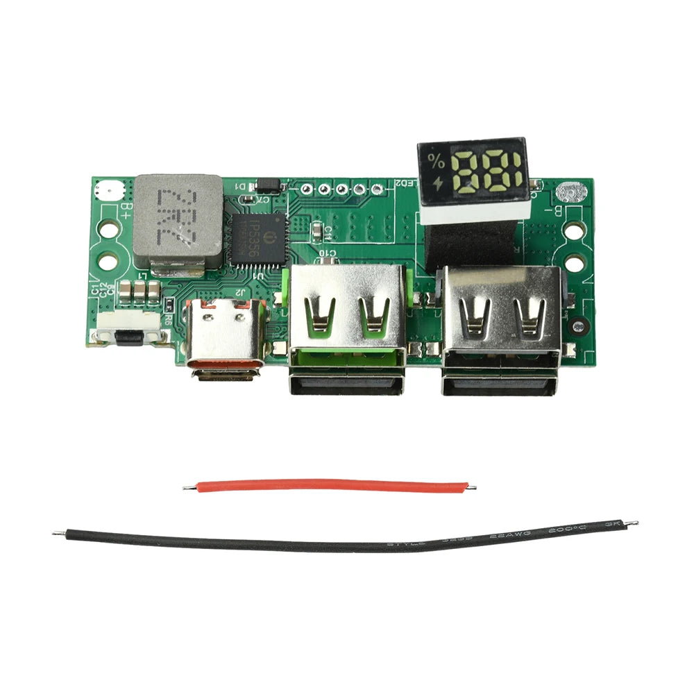 IP5356 PD QC Fast Charging Module with Digital Display for 3.7V Lithium Battery Power Banks DIY Project Oasis Select A