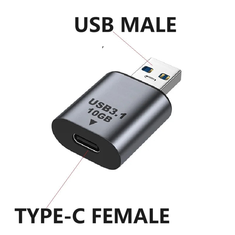 USB C to USB 3.1 Adapter OTG 10Gbps Fast Data Transfer Type-C 3A Charging Converter Adapter for Laptop PC Charger Power Bank Oasis Select USB A M to Type C F