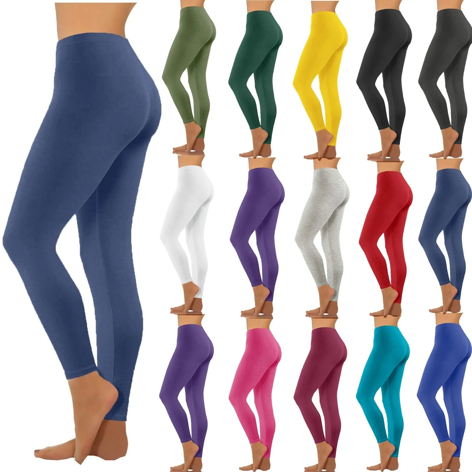 High Waist Yoga Leggings Seamless Push Up Sport Leggings Fitness Running Pants Solid Highly Elastic Underwear Bottoms Oasis Select