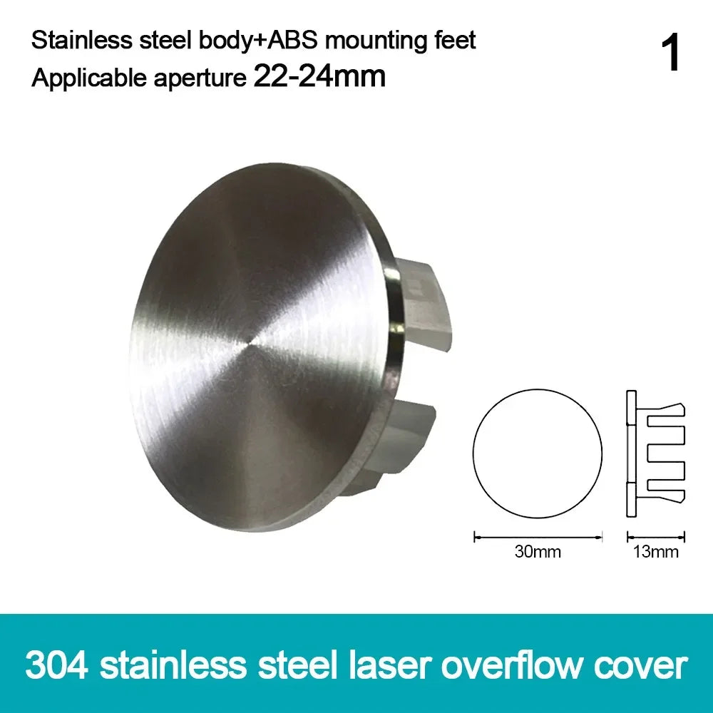 Useful Stainless Steel Sink Overflow Covers Round Wash Basin Overflow Ring Plug Replacement Sink Hole Cover Trim Ring Cap Oasis Select 1