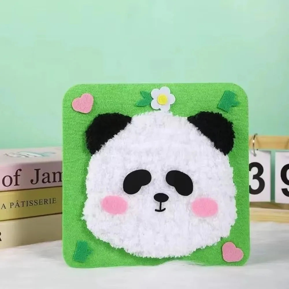 Sewing Needle and Thread Painting DIY Embroidery Set with Sticker DIY Handcraft Kit Educational Children's Hand Puppet Making Oasis Select Panda