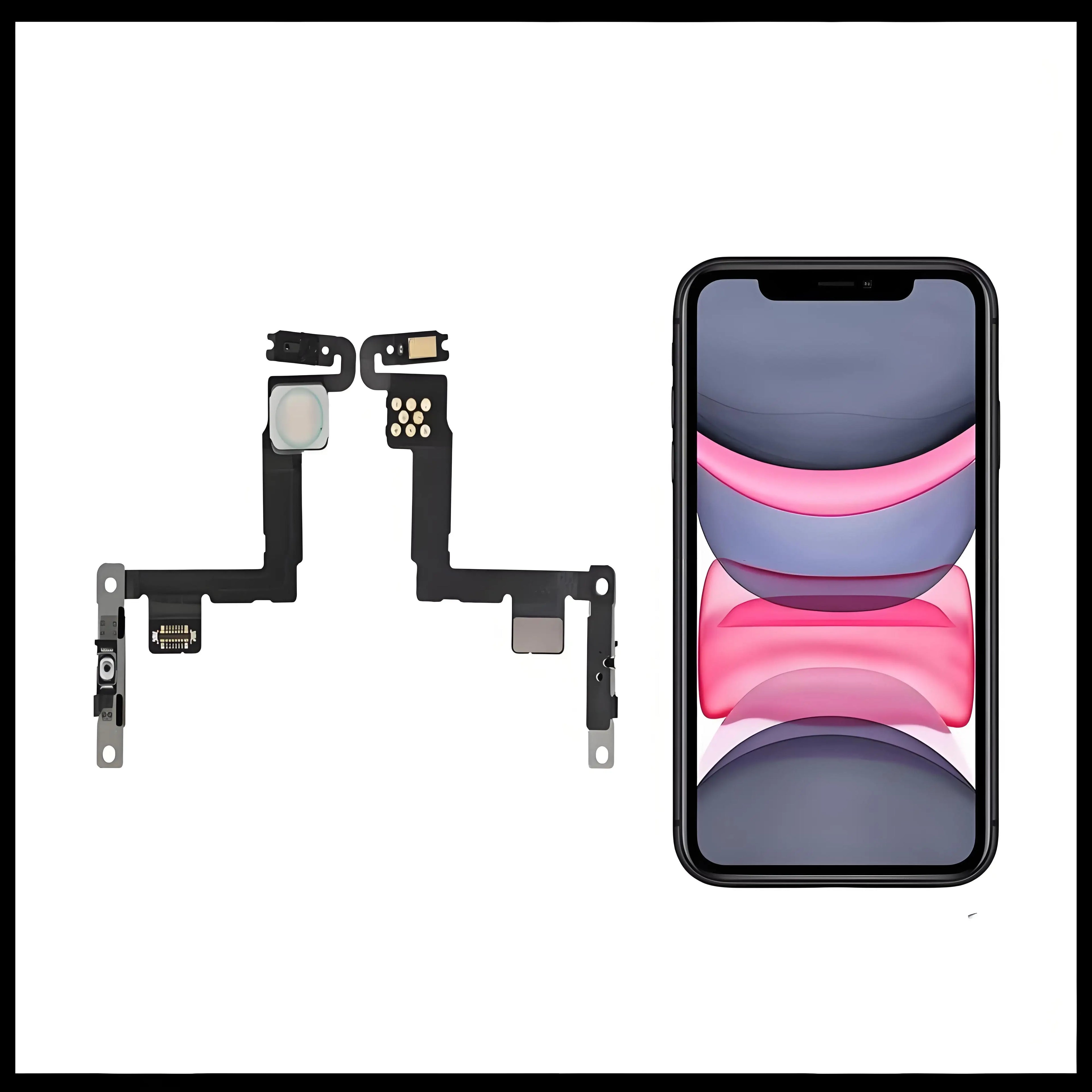 iPhone 11 Pro Max Power Volume Silent Flex Cable w/ Mic & LED