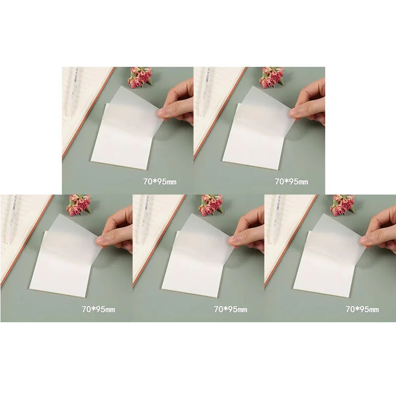 50-250Sheets Transparent Waterproof Posted It Sticky Note Pads Notepads Posits for School Stationery Office Supplies Oasis Select Large-250 sheets