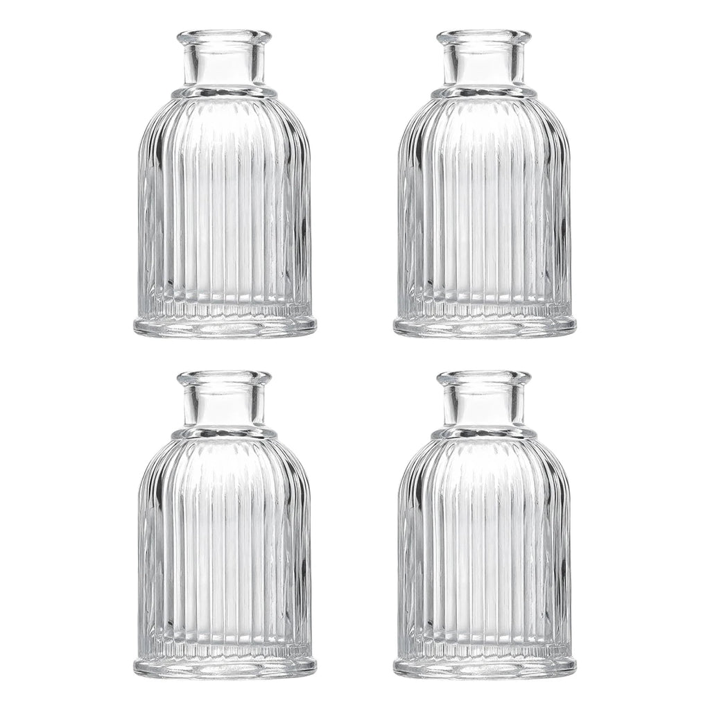2/4/6 PCS Clear Glass Mini Bottles – Reed Diffuser & Bud Vase Set for Wedding Centerpieces, DIY Fragrance & Florist Decor Oasis Select 4pcs