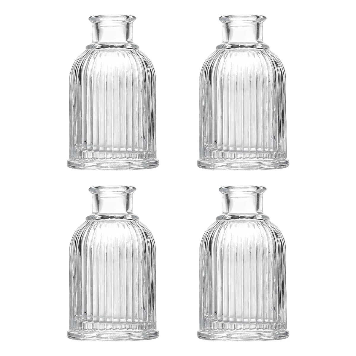 2/4/6 PCS Clear Glass Mini Bottles – Reed Diffuser & Bud Vase Set for Wedding Centerpieces, DIY Fragrance & Florist Decor Oasis Select 4pcs