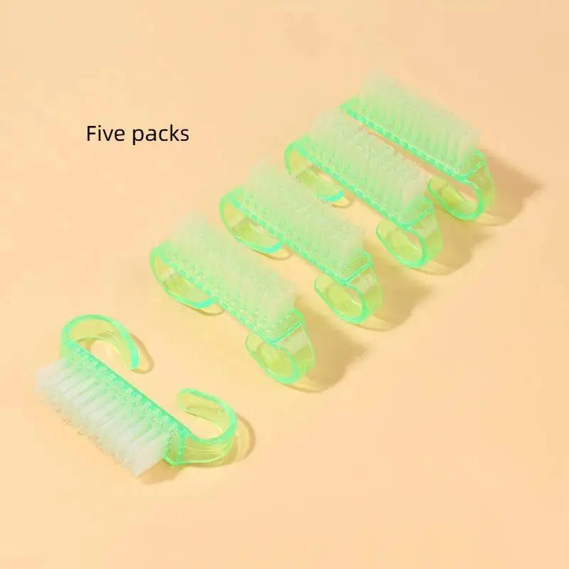 5Pcs Acrylic Nail Art Brush Set, Soft Plastic Dust Cleaning Brushes for Removing Nail Powder and Residues Oasis Select D