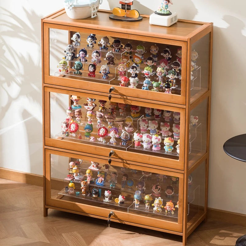 Figure display cabinet with lock acrylic display stand transparent dustproof model building block ornament shelf display box Oasis Select