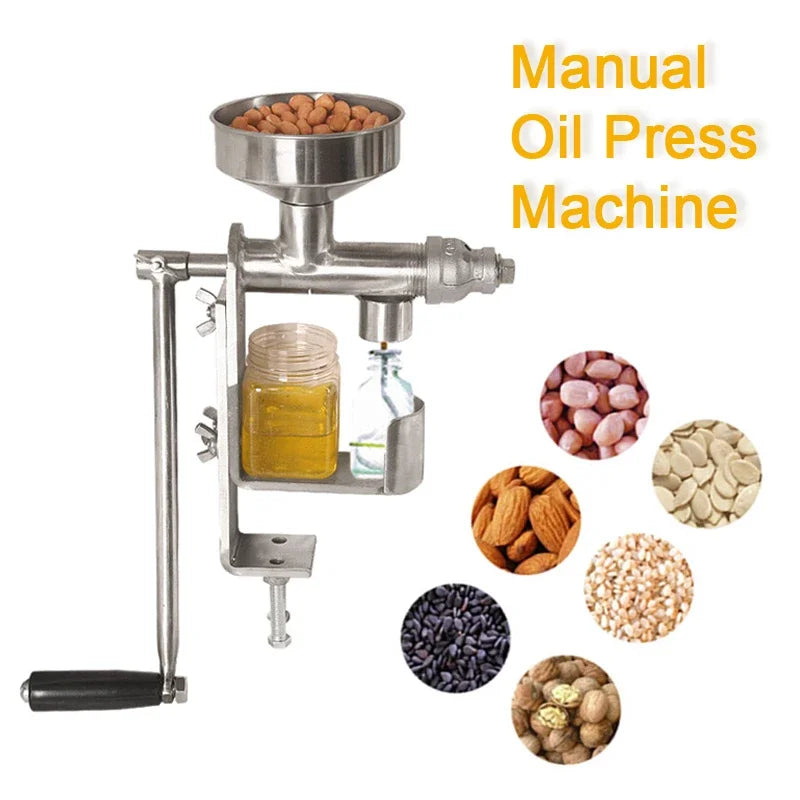 Manual Hand-Crank Oil Press – 304 Stainless Steel | Peanut