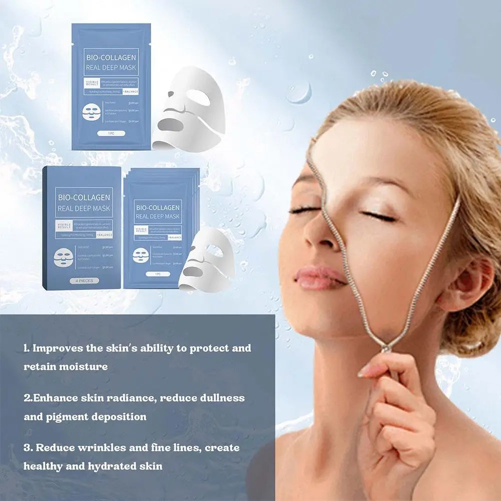 Bio Collagen Real Deep Mask Shrink Pores Deep Hydrating Overnight Face Mask Moisturizing Refreshing Brightening Face Skin Care Oasis Select