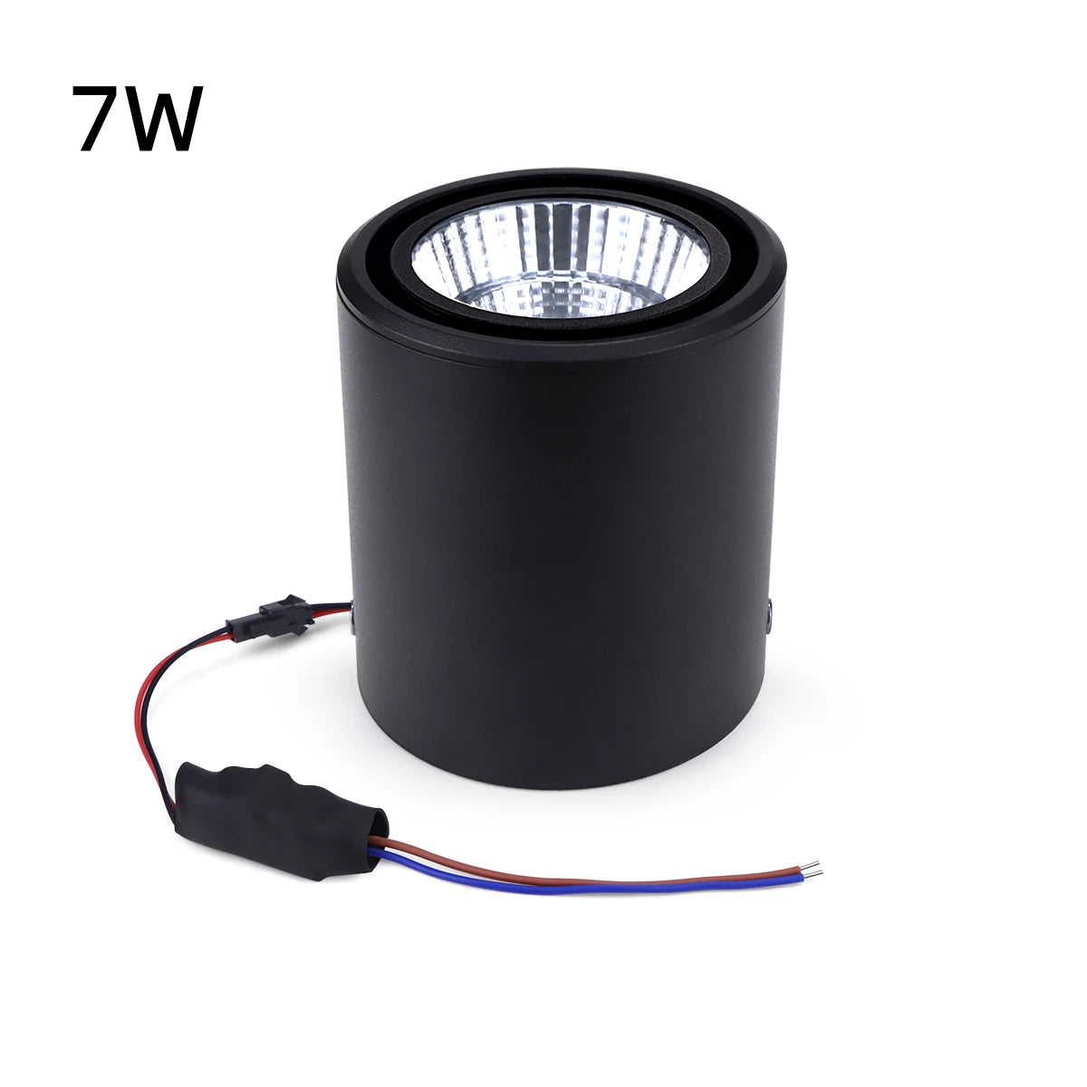LED Downlight Recessed Ceiling Lamp 7W/12W Aluminum COB Spotlight Night Light for Home Office Store Decor AC85-265V Oasis Select Black Shell 7W White Light