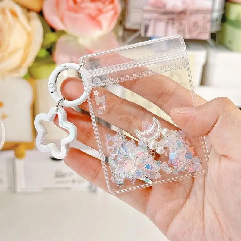 Mini Cartoon Bag Charm Pendant – Glitter Keychain Ornament Bag Charm Keychain Oasis Select White