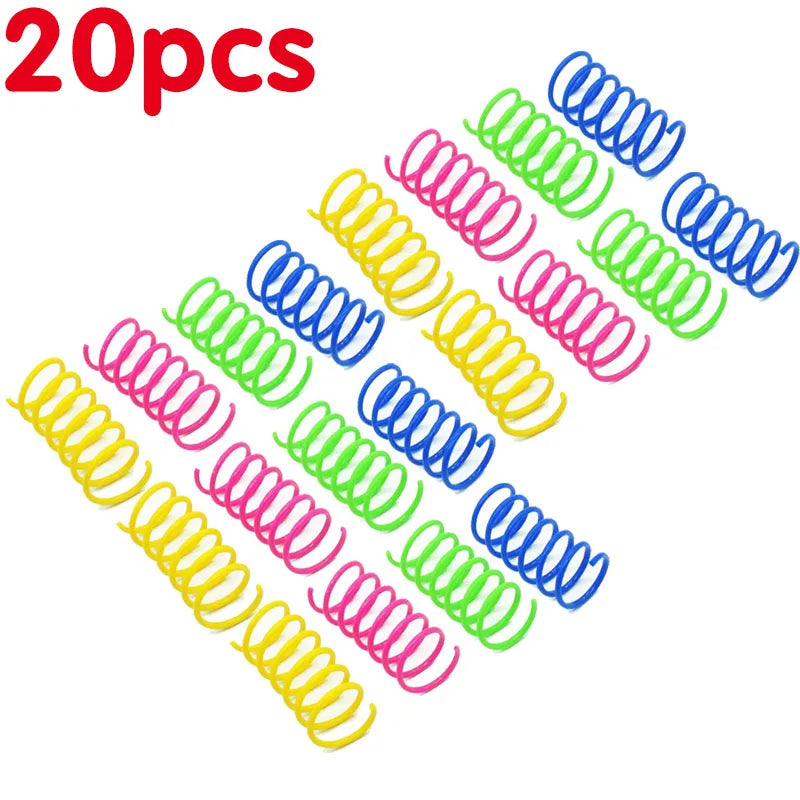 4-24pcs Kitten Coil Spiral Springs Cat Toys Interactive Gauge Cat Spring Toy Colorful Springs Cat Pet Toy Pet Products Oasis Select 20pcs