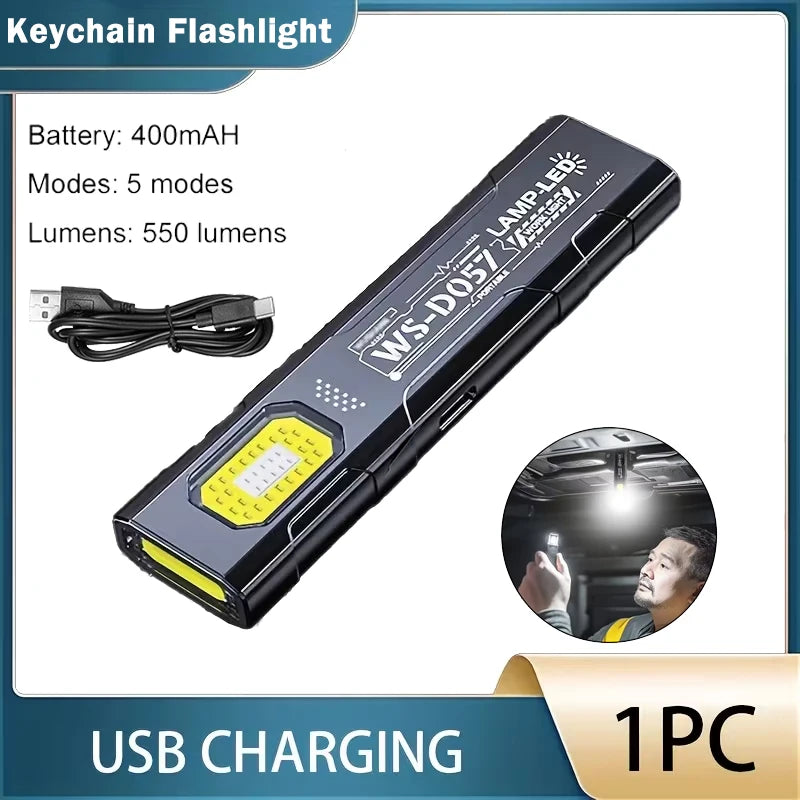 Mini Rechargeable COB LED Flashlight 550LM | 5 Modes, Clip