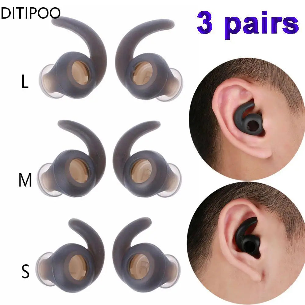 3 Pairs Anti-Slip Ear Hooks Ear Tips Soft Silicone Ear Pads Eartips Silicone Case Earhook In-Ear Earbuds Earphone Accessories Oasis Select
