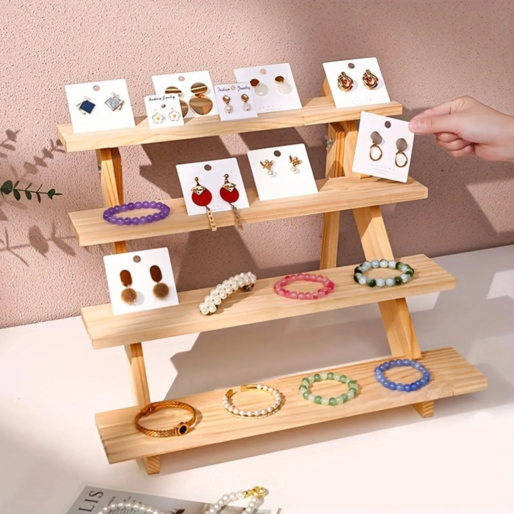 Wooden display rack, ear stud rack, perfume, jewelry, ear ring storage rack, desktop small commodity display rack Oasis Select