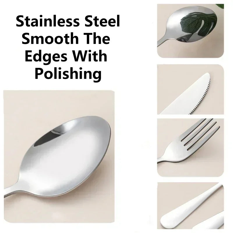 3/4pcs Portable Stainless Steel Cutlery Suit with Storage Box Chopstick Fork Spoon Knife Travel Tableware Set Camping Cutlery Oasis Select