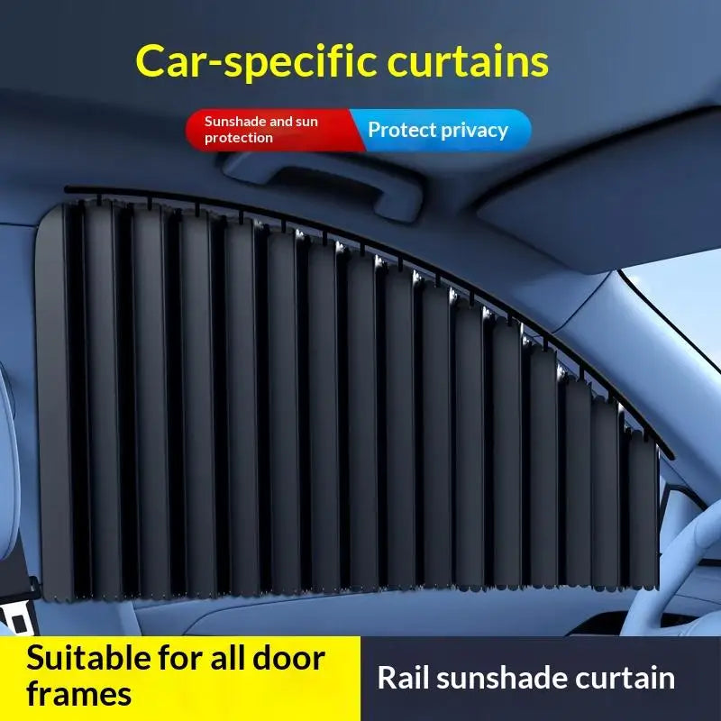 2pcs Universal Car Sun Shade Side Window Curtain Auto Foldable Uv Protection Black Pure Cloth Sun Visor Blinds Cover Car-Styling Oasis Select