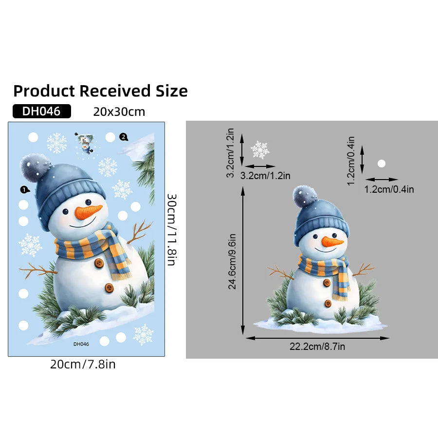 2026 Christmas New Santa Claus Snowman Spanish and German Holiday Greetings Window Display Static Window Stickers Oasis Select DH046