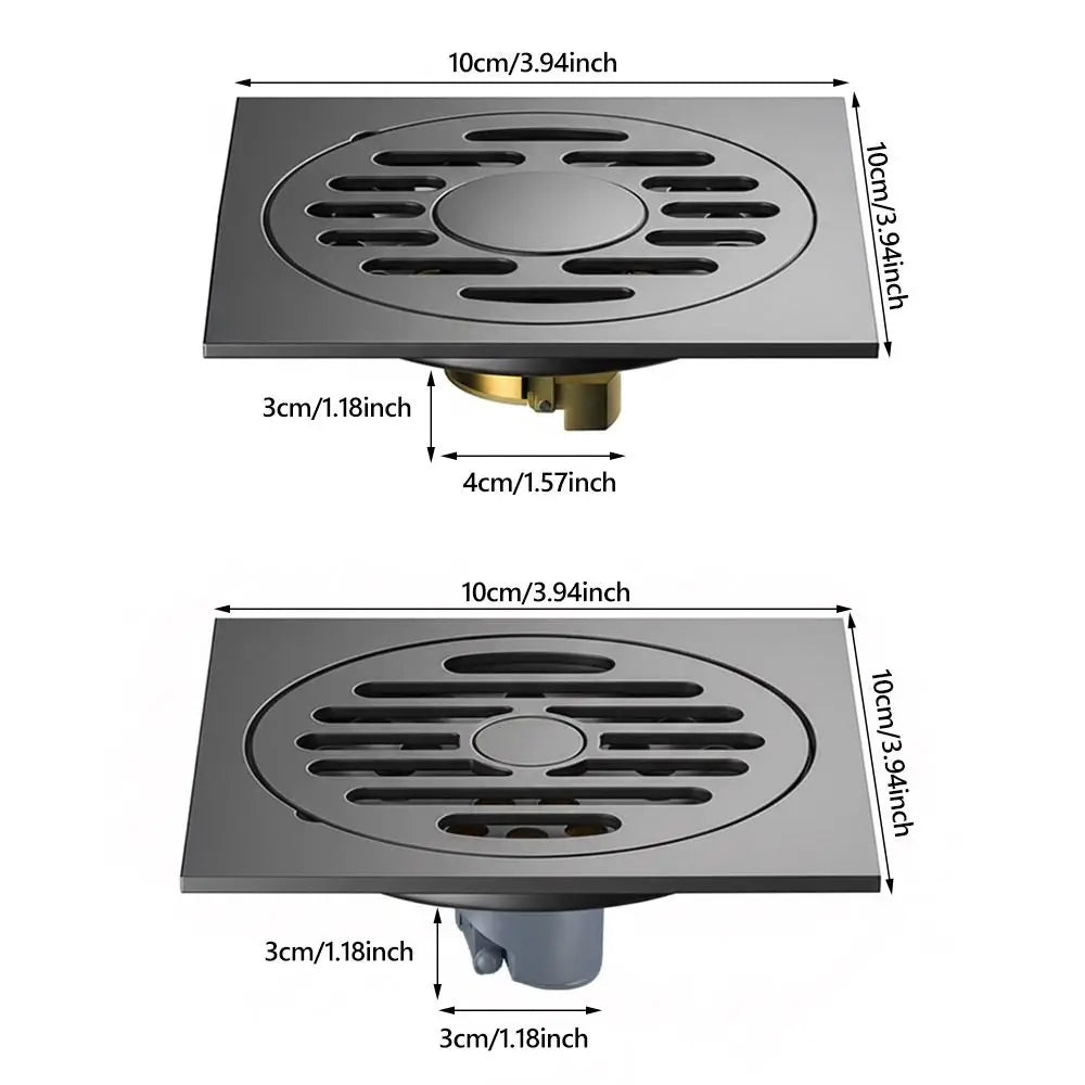Stainless Steel Shower Floor Drain Grey Backflow Preventer Kitchen Sink Strainer Anti-odor Thickened Waste Drain Universal Oasis Select