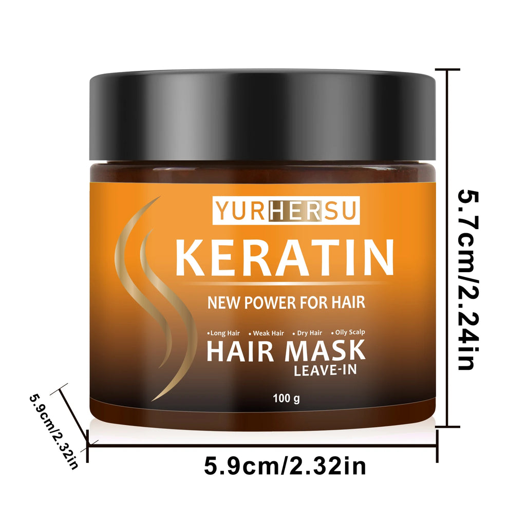 YURHERSU Keratin No-Rinse Hair Mask – Moisture & Frizz Control Leave-In Hair Mask Oasis Select