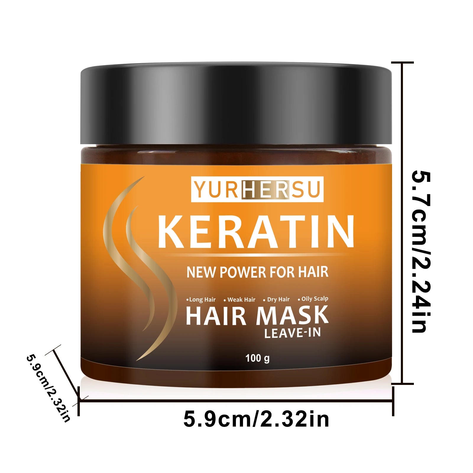YURHERSU Keratin No-Rinse Hair Mask – Moisture & Frizz Control Leave-In Hair Mask Oasis Select