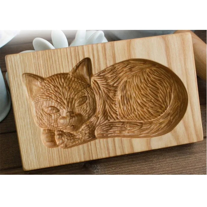 Beech Wood Cookie Cutters - Flower Shape Biscuit Molds for Baking, Food-Grade Wooden Pastry Cutters Oasis Select cat 11x6x2cm
