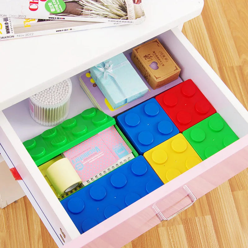 storage box Creative Storage Box Building Block Shapes Plastic Saving Space Box Superimposed Desktop Handy Office Supplies Oasis Select