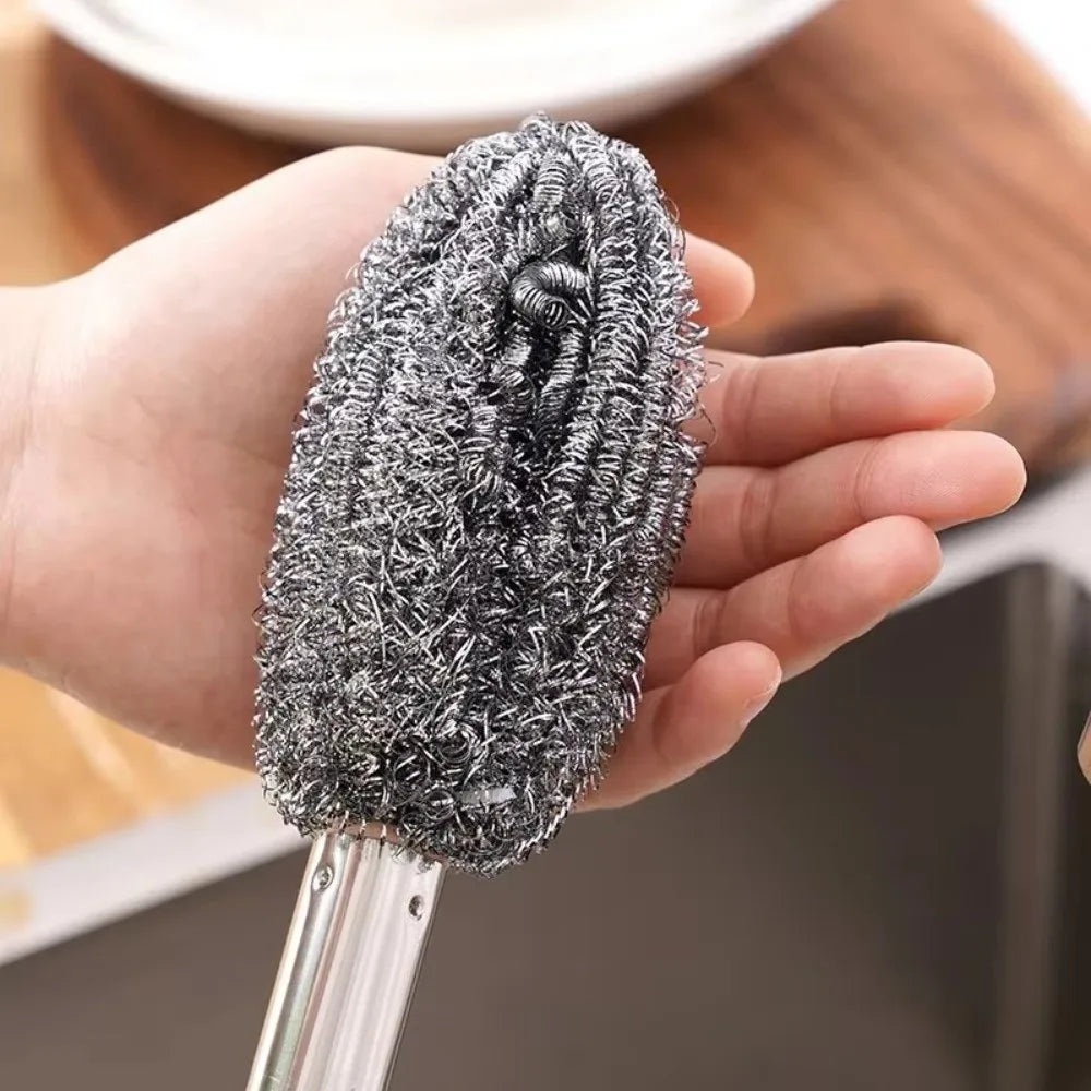 New Portable Steel Wool Cleaning Brush No Shedding Durable Toilet Brushss Multi-functional Cleaning Tool Oasis Select