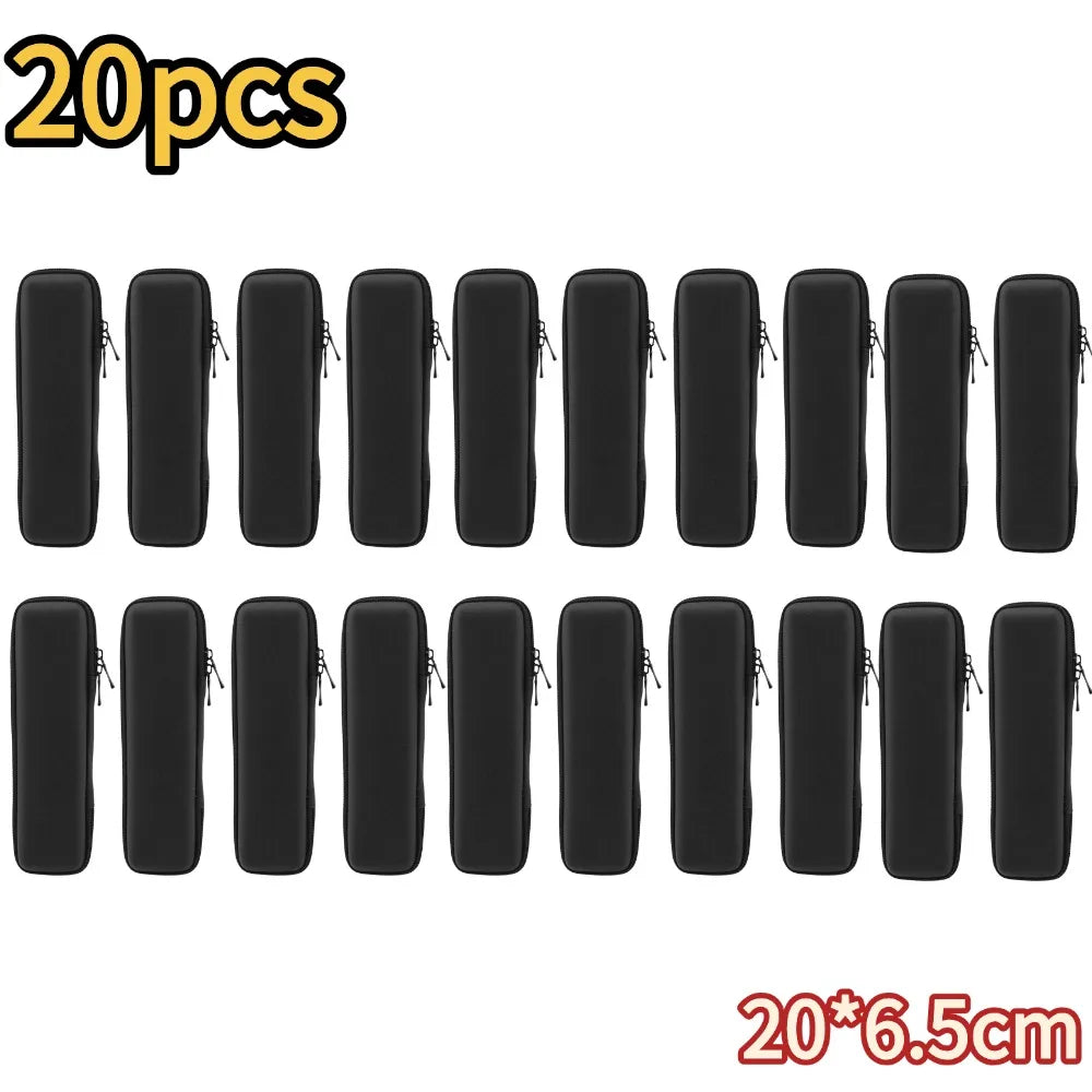 Black EVA Hard Shell Stylus Pen Pencil Case Holder Earphone Mesh Storage Organizer Pencil Zipper Case School Supplies Oasis Select A-20pcs