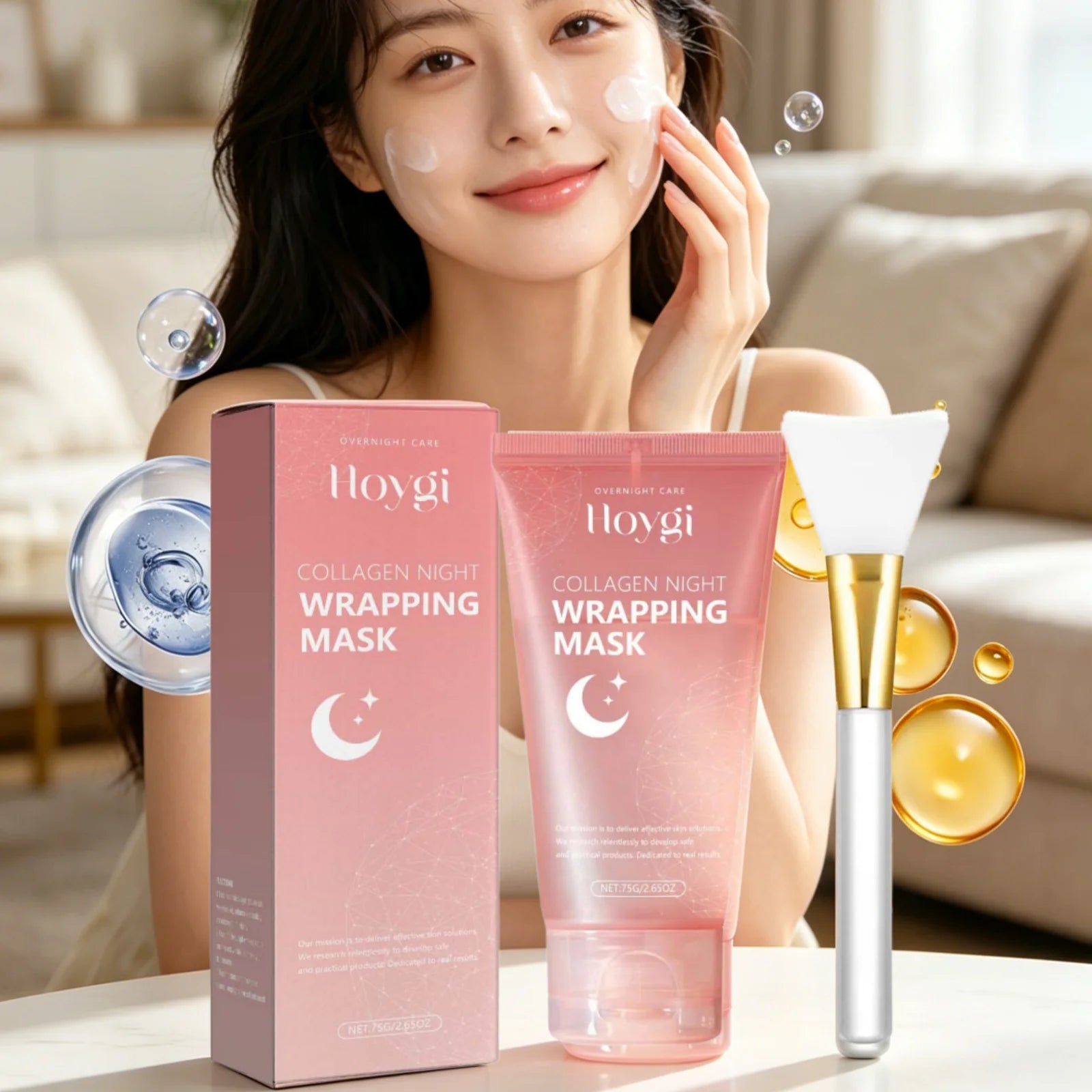 Hoygi Collagen Night Peel Mask – Firm, Brighten & Shrink Pores Collagen Sleep Mask Oasis Select