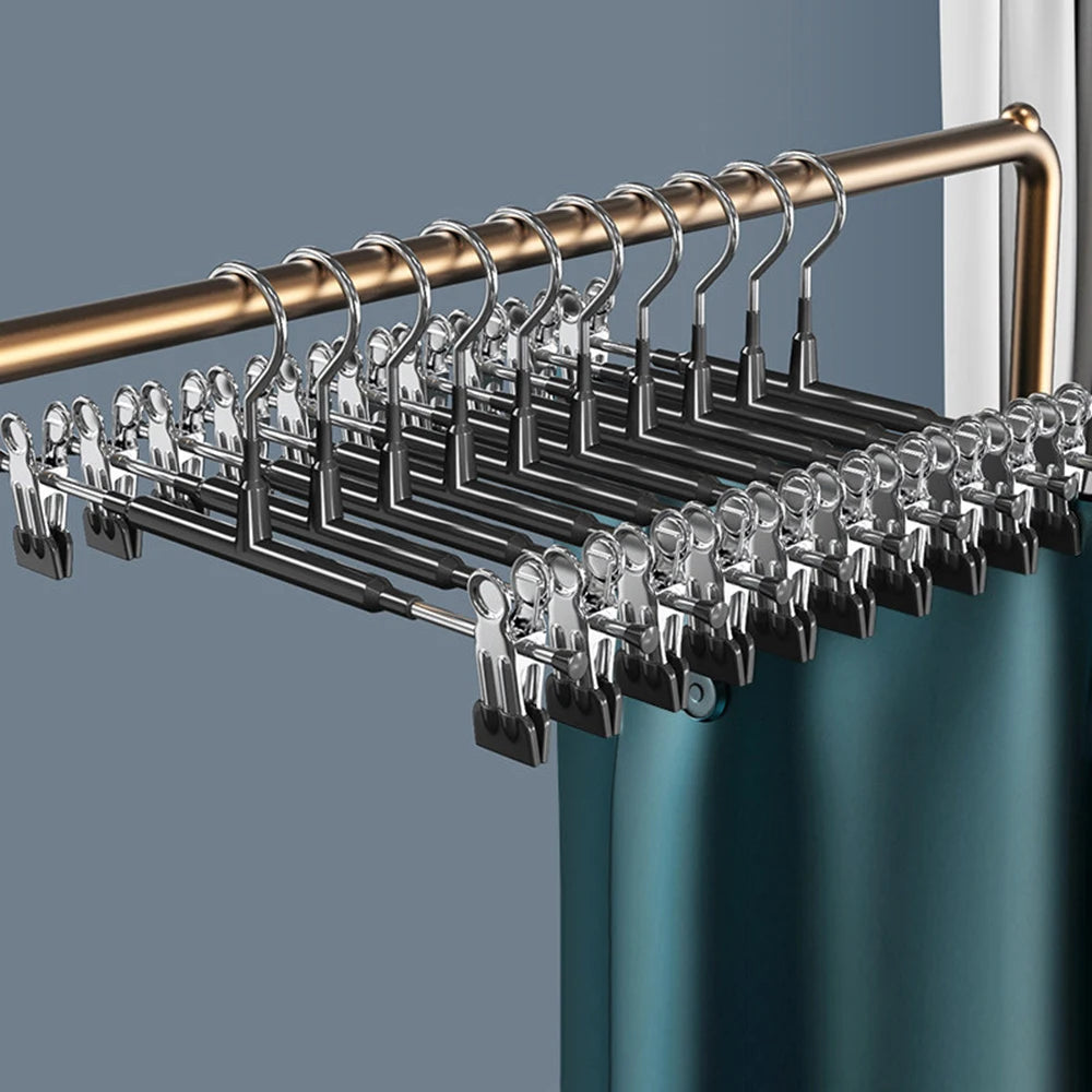 Stainless Steel Pants & Skirt Hangers with Adjustable Clips