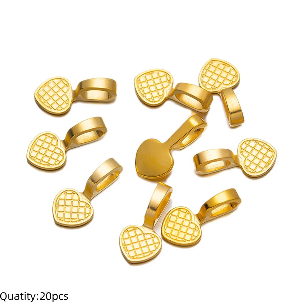 20/50pcs Spoon Glue-on Flat Pad Pendant Bail Oval Scrabble Linking Charm Bails Charm Connector Hangers for DIY Jewelry Making Oasis Select Ancient gold