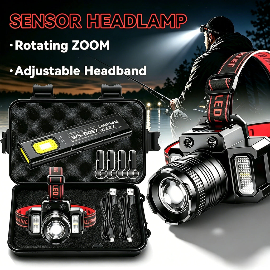 ZHIYU T51 1200LM COB LED Motion Sensor Headlamp Rechargeable