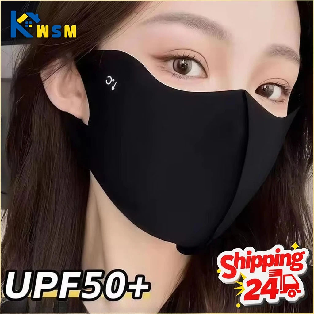 Ice Silk UV Face Mask – Cooling Sun Balaclava for Women