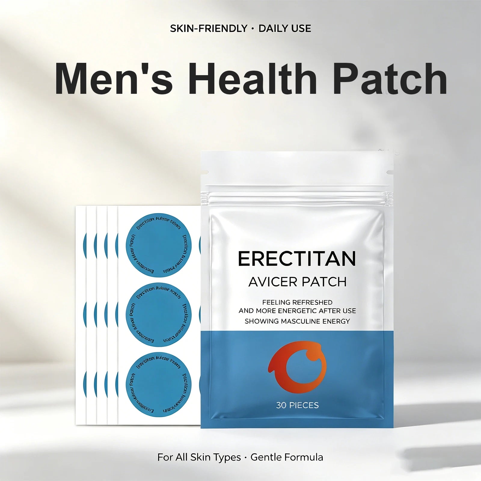 30/60/120x Men Energy Support Patches External Use Men's Daily Refreshing Care Stickers Gentle Energy Support External Stickers Oasis Select