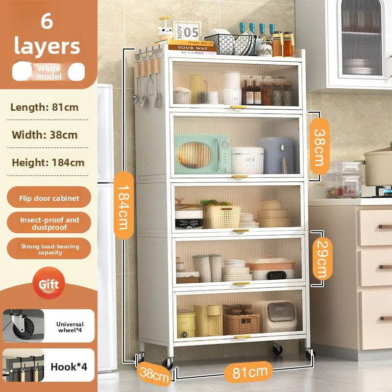 Shelves Floor-to-ceiling multi-layer household cupboards Storage cabinets Against the wall Side cabinets Storage cabinets Oasis Select White 38-81-6-5