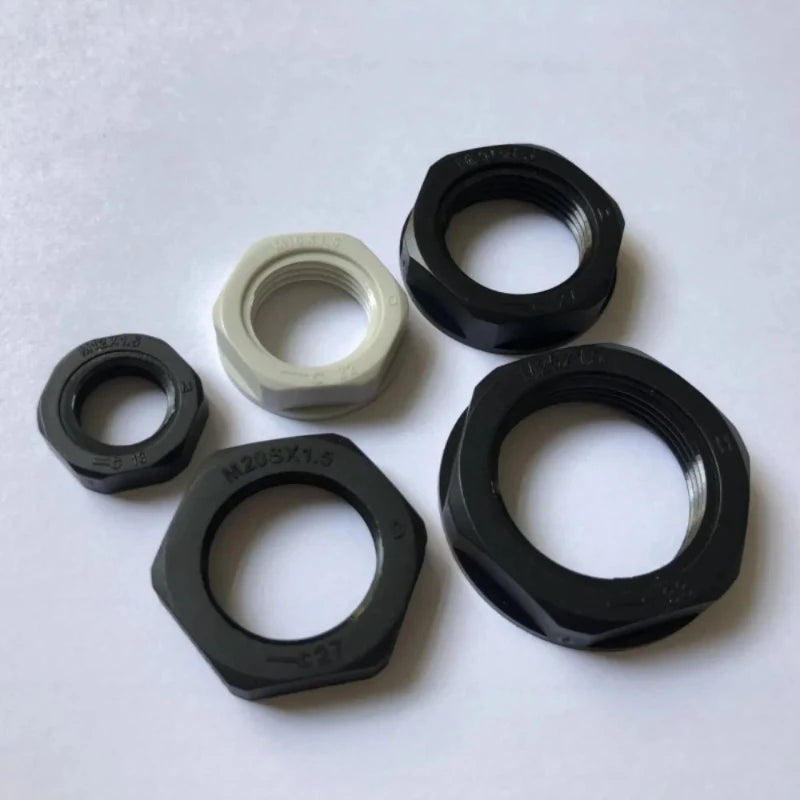 Nylon Plastic White/ Black M8 M10 M12 M14 M16 M20 M22 M32 Flange Nut for Insulation/ Anti Electricity Hexagonal Oasis Select