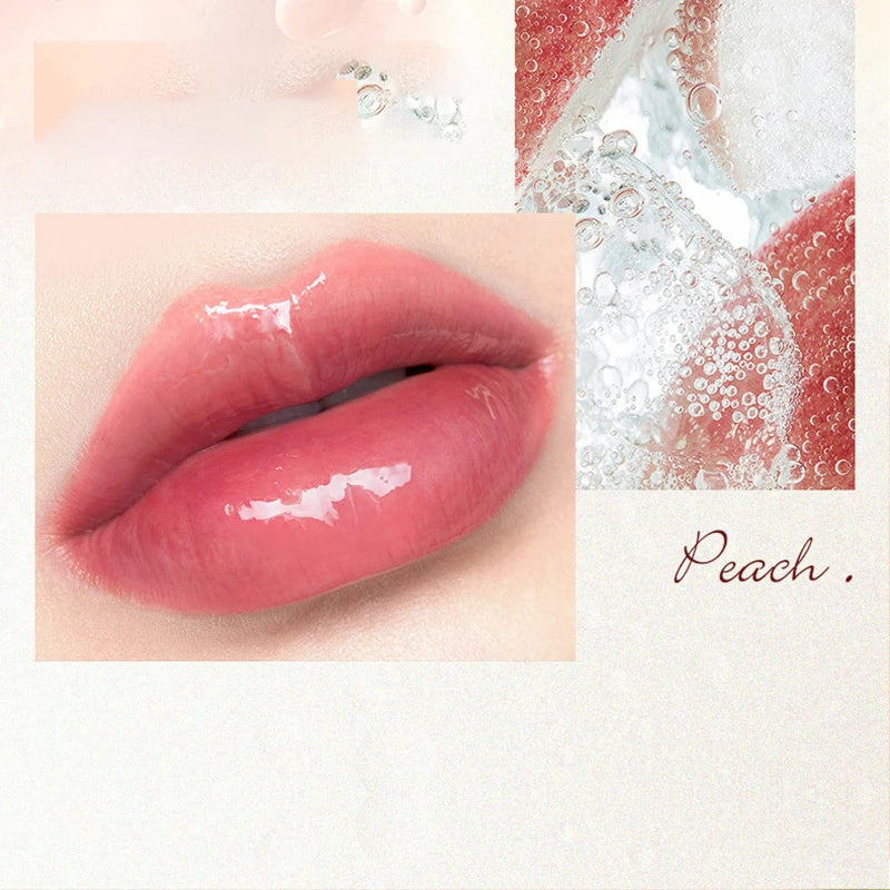 Kawaii Honey Peach Lip Oil Long Lasting Non-sticky Moisturizing Lip Tint with Lip Plumper Hydrating Lip Care Serum 5ml Make Up Oasis Select
