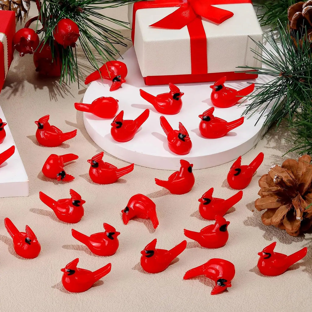 5/10/20 PCS Mini Red Cardinal Bird Figurine – Resin Ornament for Fairy Garden, Dollhouse, Cake Decor & Memorial Home Decoration Oasis Select