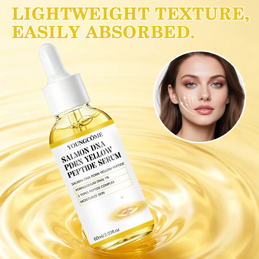 Salmon DNA PDRN + Yellow Peptide Complex Serum - Face Firming, Hydrating, Skin Repair, Radiance Glow, Lifting Treatment for Dull Oasis Select