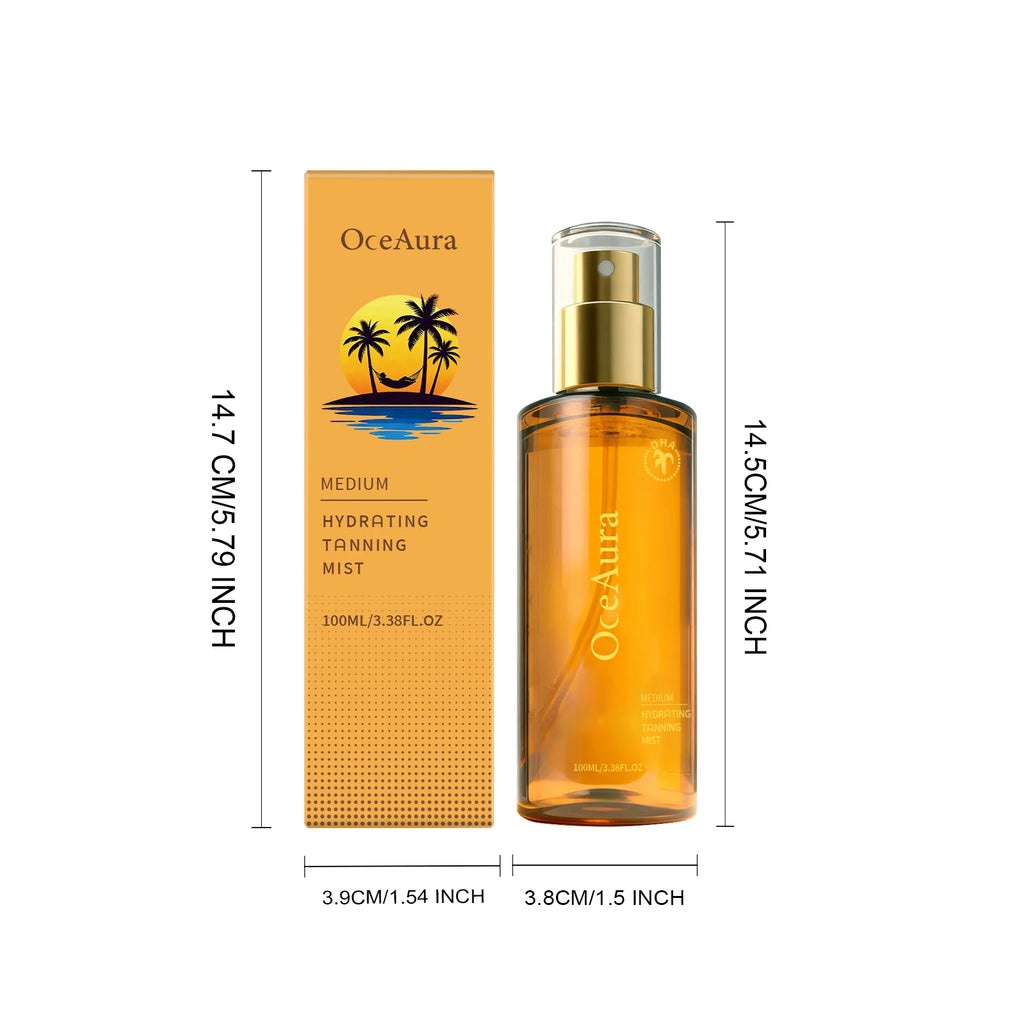 Self Tanning Spray Natural Sunless Tanner for Face Body Hydrating Lightweight Sunless Tanning Spray Natural Brown Tone Even Glow Oasis Select