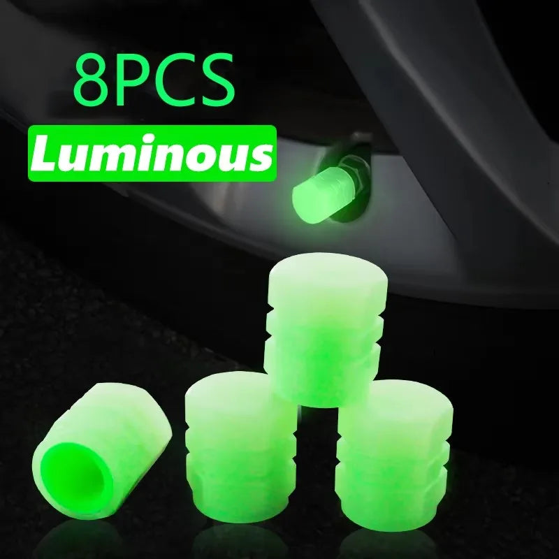 4-24PC Luminous Valve Caps Fluorescent Red Night Glowing Car Motorcycle Bicycle Wheel Styling Tyre Hub Universal Cap Decor 20Pcs Oasis Select 8PCS Green
