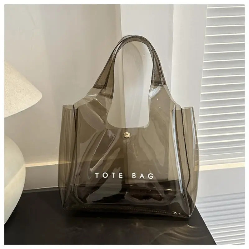 PVC Clear Fashion Shoulder Bag Women's Transparent Tote Bag PVC 투명 패션 숄더백 Сумка женская Daily Commute Bag Clear Shoulder Bag Oasis Select A3