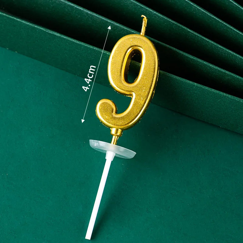 3D Gold Diamond Number Candles Large Birthday Cake Topper Wedding Anniversary Party Decorations for Home Celebration Supplies Oasis Select style B 9