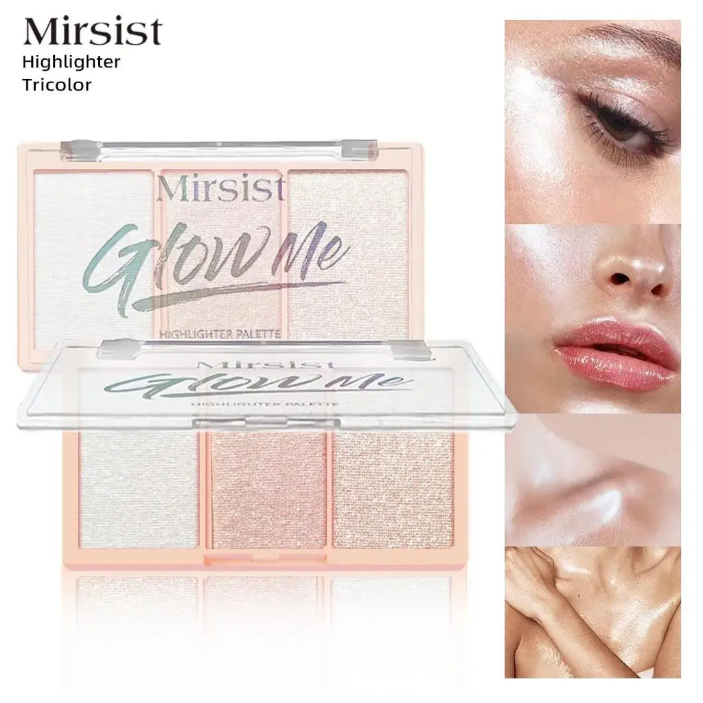 Mirsist Tricolor Shimmer Highlighter & Contour Palette – 12g