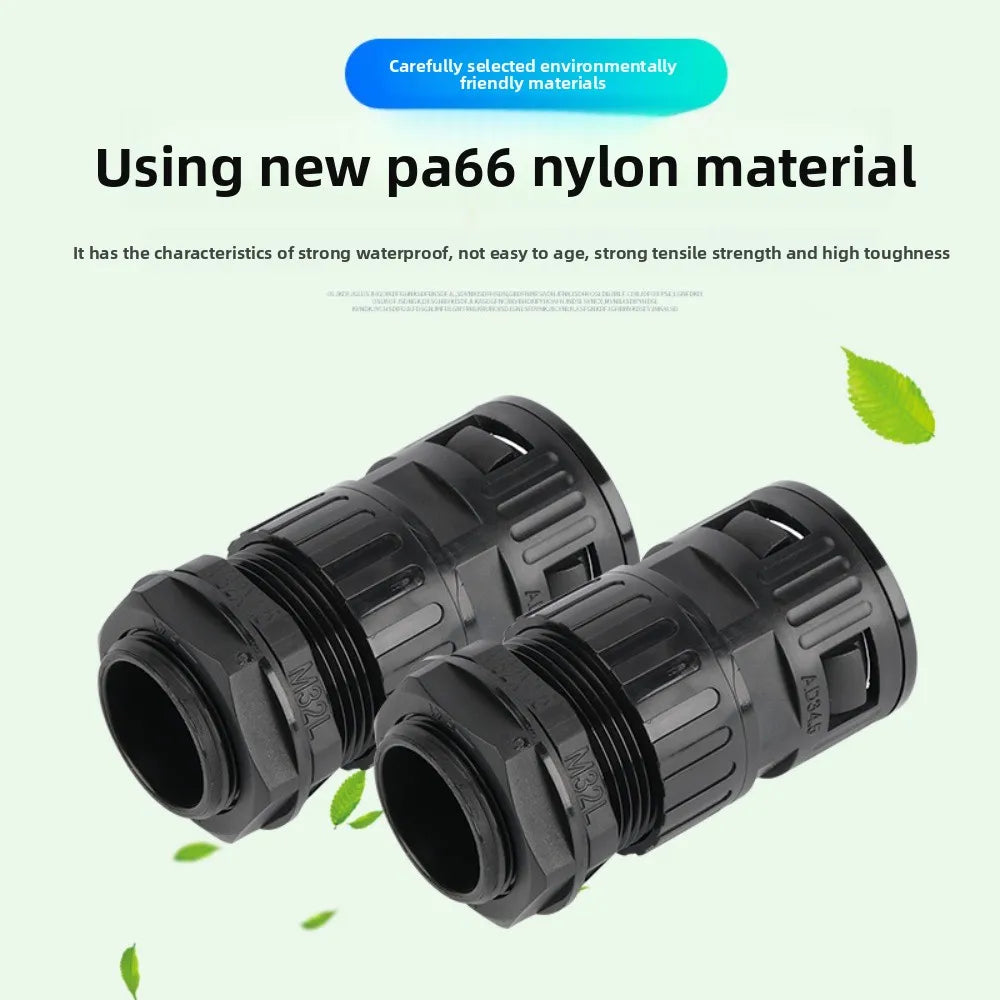 Nylon Plastic Corrugated Tube Connectors Pipe Joint AD13 15.8 18.5 21.2 25 28.5 34.5 End Fittings Plastic Conduit Gland Oasis Select