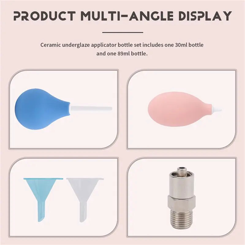 LIKE WISH Precision Tip Applicator Bottle Metal For Pottery Glaze Sliding Tail Pottery Glaze Squeeze Bottle For Clay Sup Oasis Select