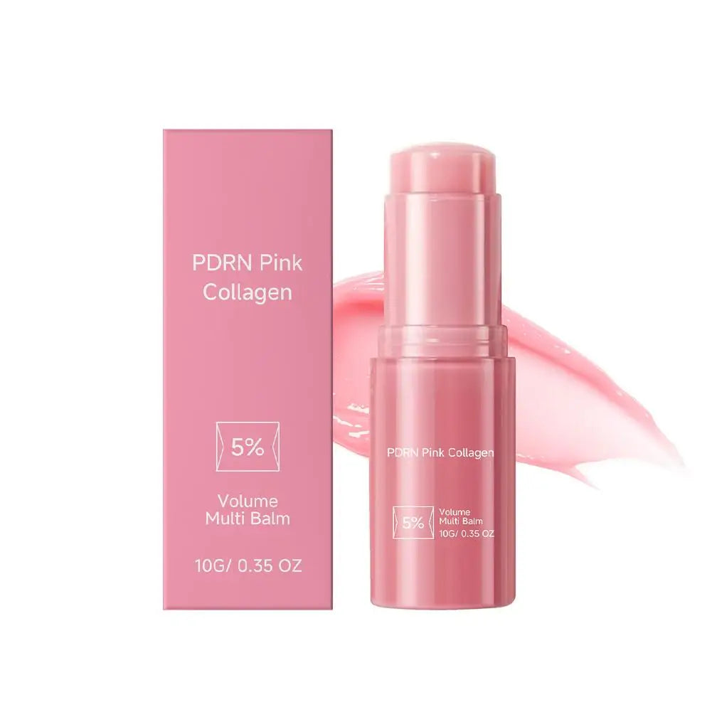 PDRN Pink Collagen Volume Multi Balm Stick Portable Plumping Facial Skin Care Hydration Multi Balm for Face, Eye, Lip & Neck Oasis Select 10g