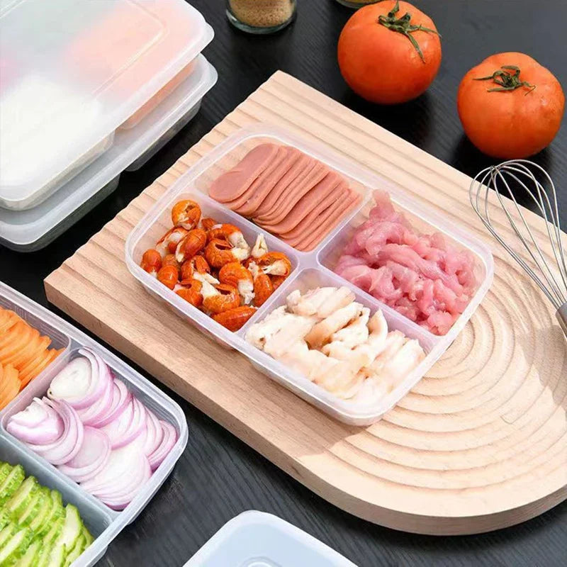 4-Compartment Fridge Storage Box | Airtight Food Grade Container Food Storage Container Oasis Select